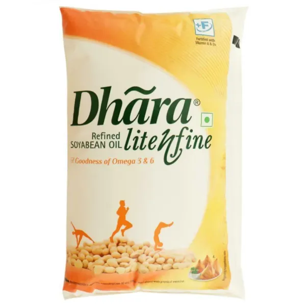 Dhara LiteNfine Refine Soya Oil 840 gm